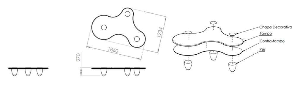 Image of the main dimensions of the product